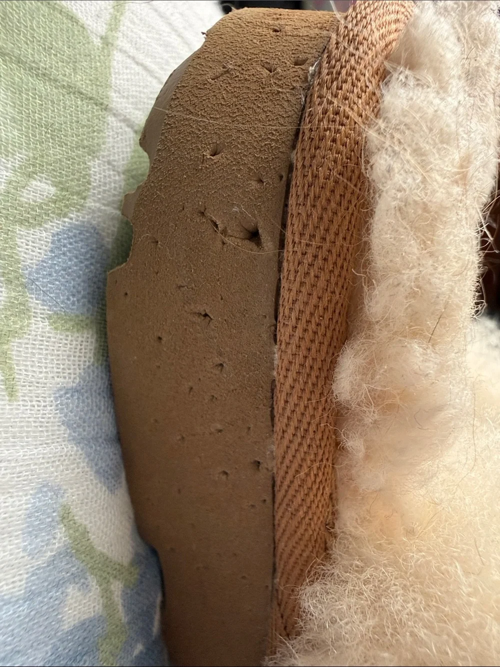 UGG Chestnut Suede Shearling Clog Slippers - Cream Lining
